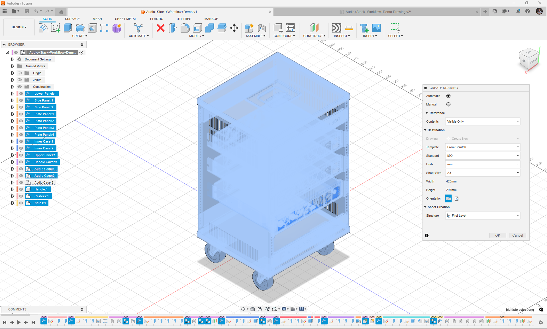 Thiết lập tạo bản vẽ tự động trên Autodesk Fusion