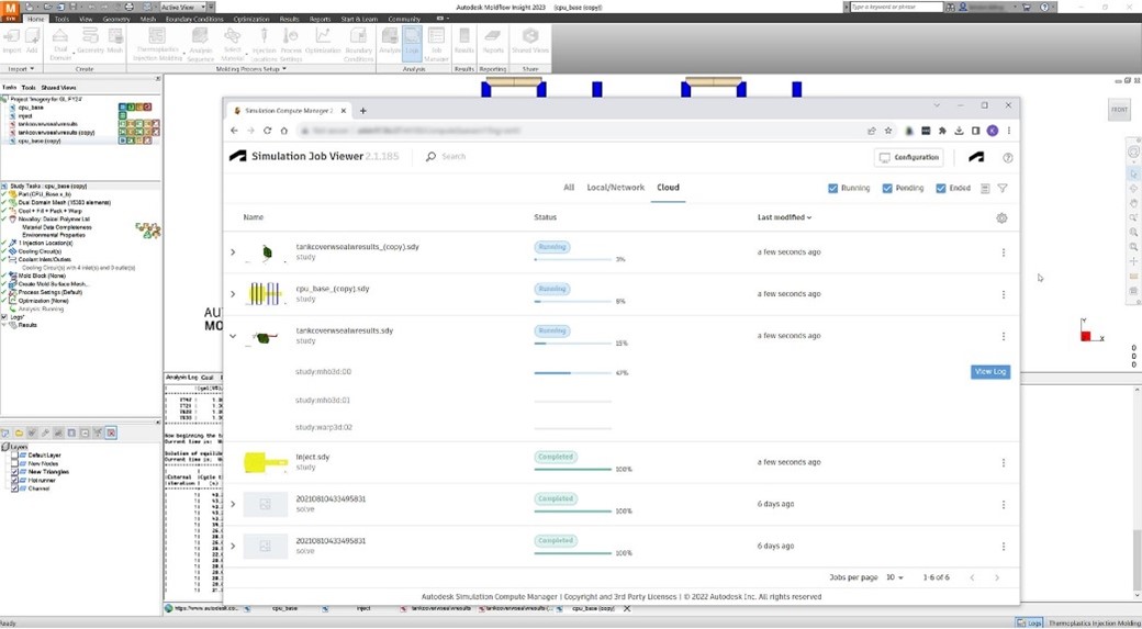 Tính năng Cloud Solving trên Moldflow Insight