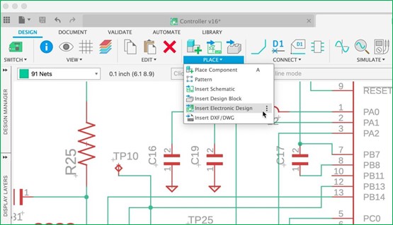 Tính năng Insert Electronic Design trong Fusion 360