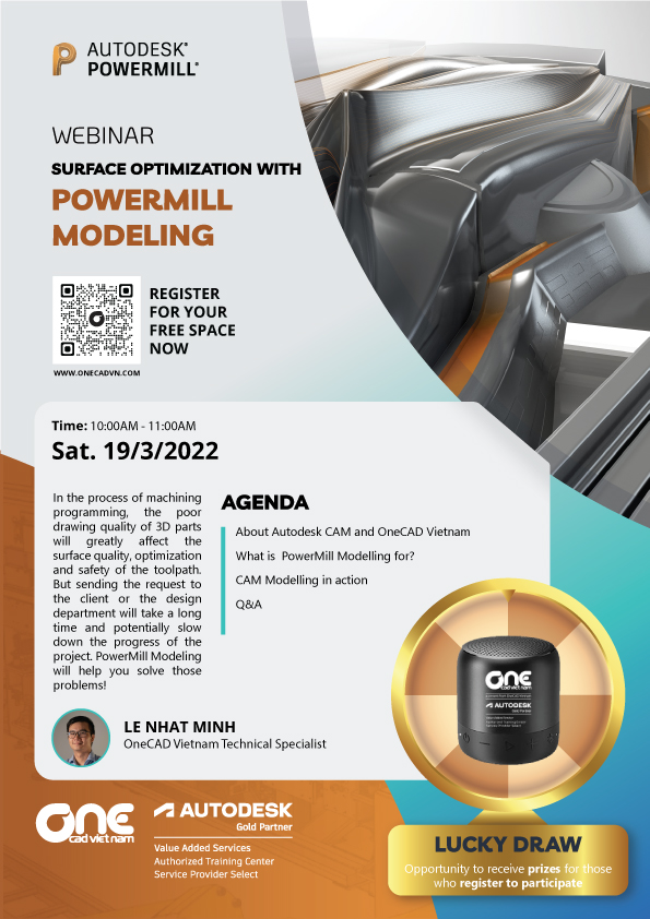 Webinar Tối ưu hóa bề mặt với PowerMill Modelling