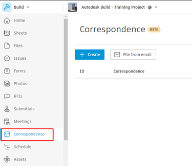 Truy cập correspondence