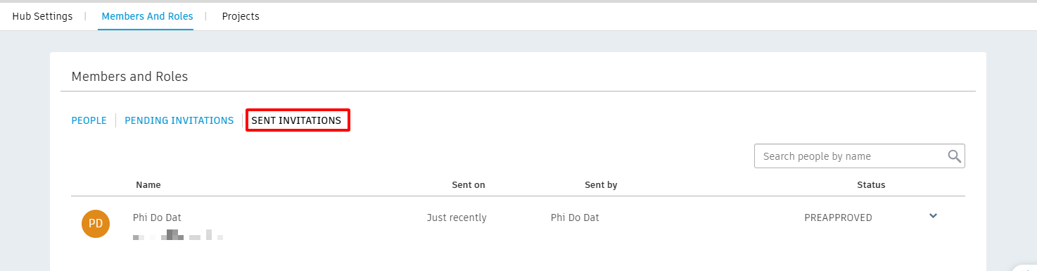 Truy cập vào Pending Invitations để kiểm tra trạng thái