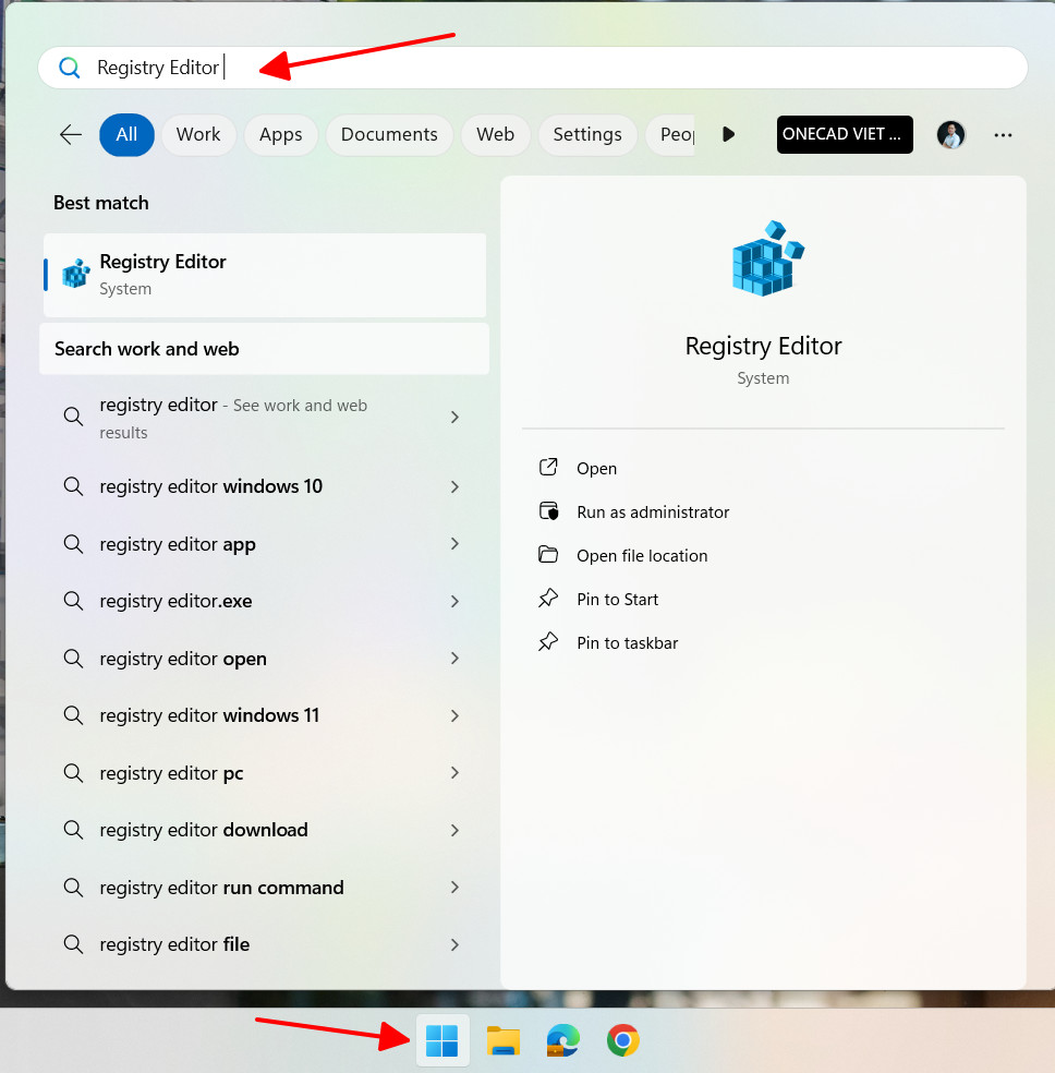 Truy cập vào Registry Editor