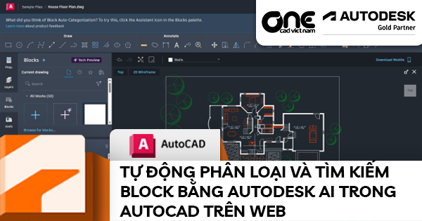 Tự động phân loại và tìm kiếm block bằng Autodesk AI trong AutoCAD trên web