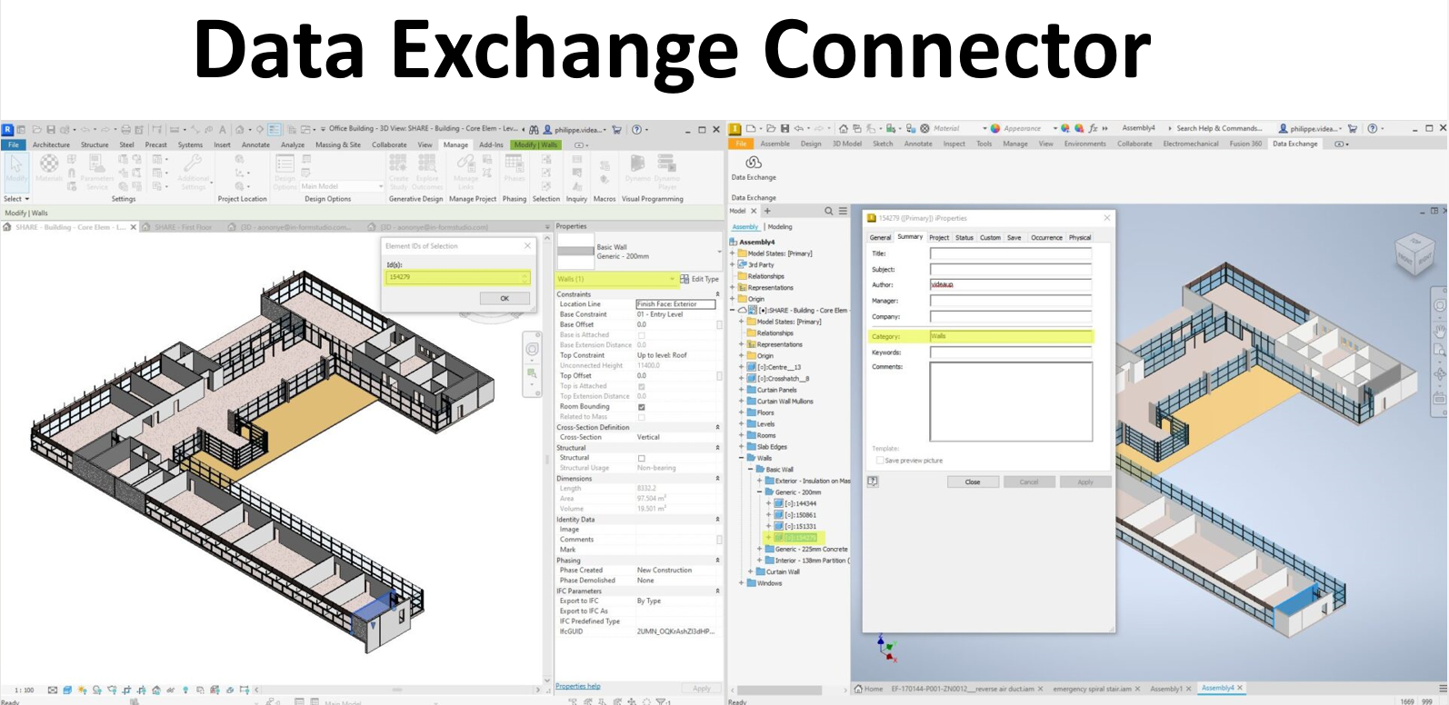 Tương tác dữ liệu giữa Inventor và Revit thông qua Data Exchange