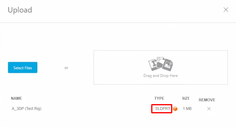 Tương tự với Inventor, sử dụng Upload để tải dữ liệu từ SolidWorks