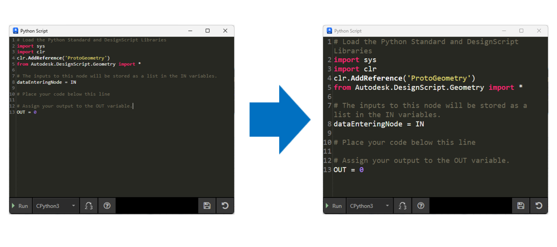 Tùy chỉnh kích thước cỡ chữ trong Python editor của Dynamo