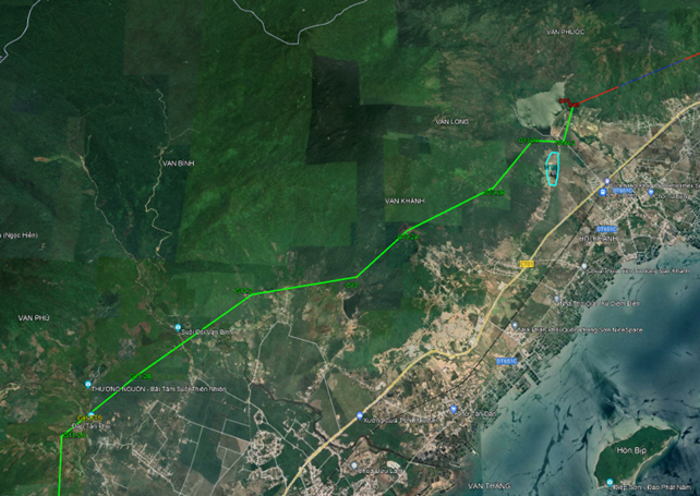 (Hình ảnh Google map vị trí đoạn tuyến G11.2B-G14A.2)
