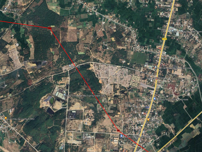 (Hình ảnh Google map vị trí đoạn tuyến G6-G6A)