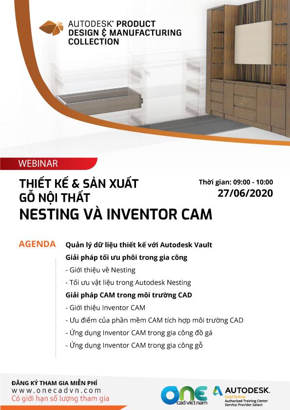 Webinar : Thiết kế và sản xuất gỗ nội thất Nesting và Inventor CAM
