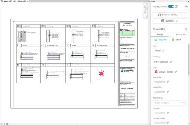 Xem xét Issue được đính kèm vào Sheets trong Revit