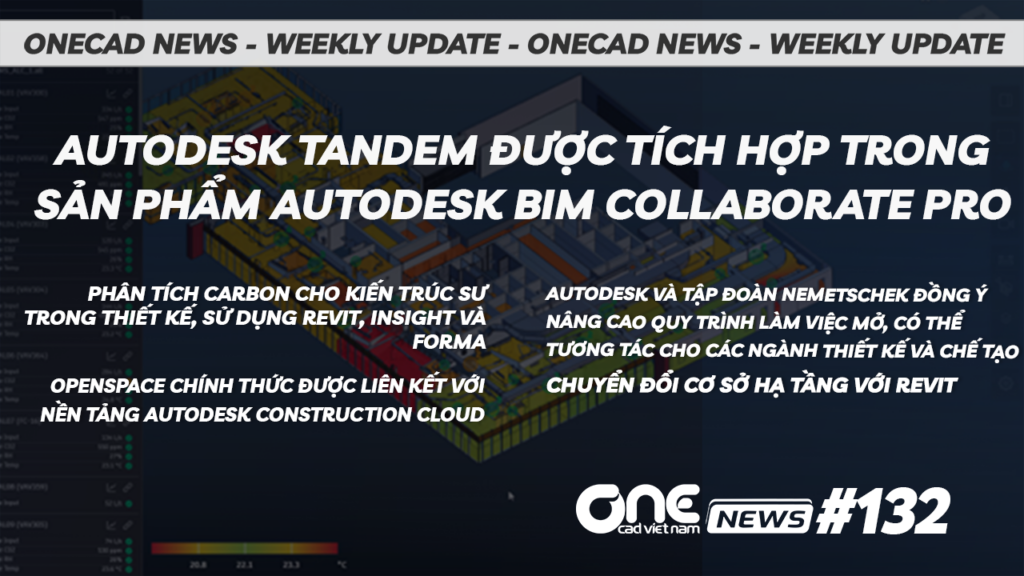 Autodesk Tandem được tích hợp trong sản phẩm Autodesk BIM Collaborate Pro - OneCAD News #132