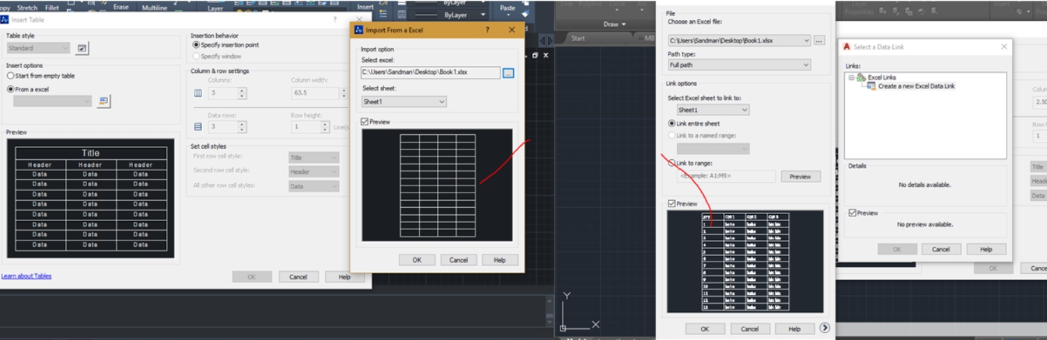 Import excel trong zwcad và autocad