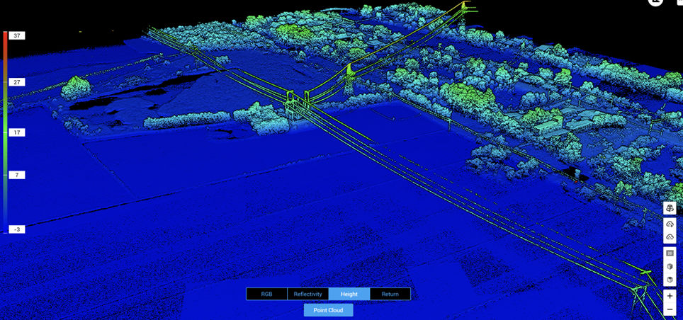 Dữ liệu 3D point cloud mô tả đầy đủ địa hình địa vật